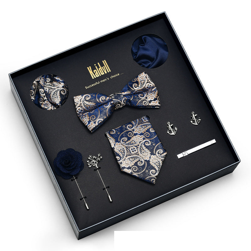 Eight Piece Tie Square Bow Tie Brooch by Ricaloux