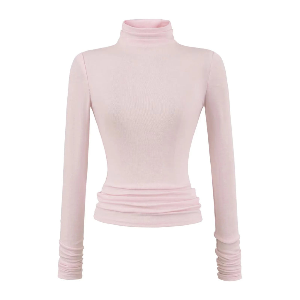 Stretchy Turtleneck Base Layer Womens Slim-Fit Long-Sleeve T-Shirt – Premium 0 | RICALOUX