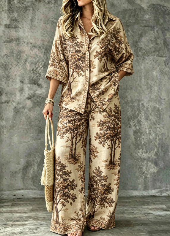 SpringSummer Digital-Print Shirt And Pants Set – Premium 0 | RICALOUX