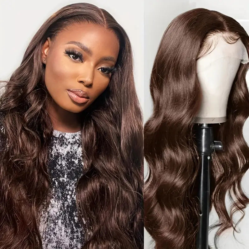 Brown Big Wave Fake Long Curly Wig Head Cover by Ricaloux