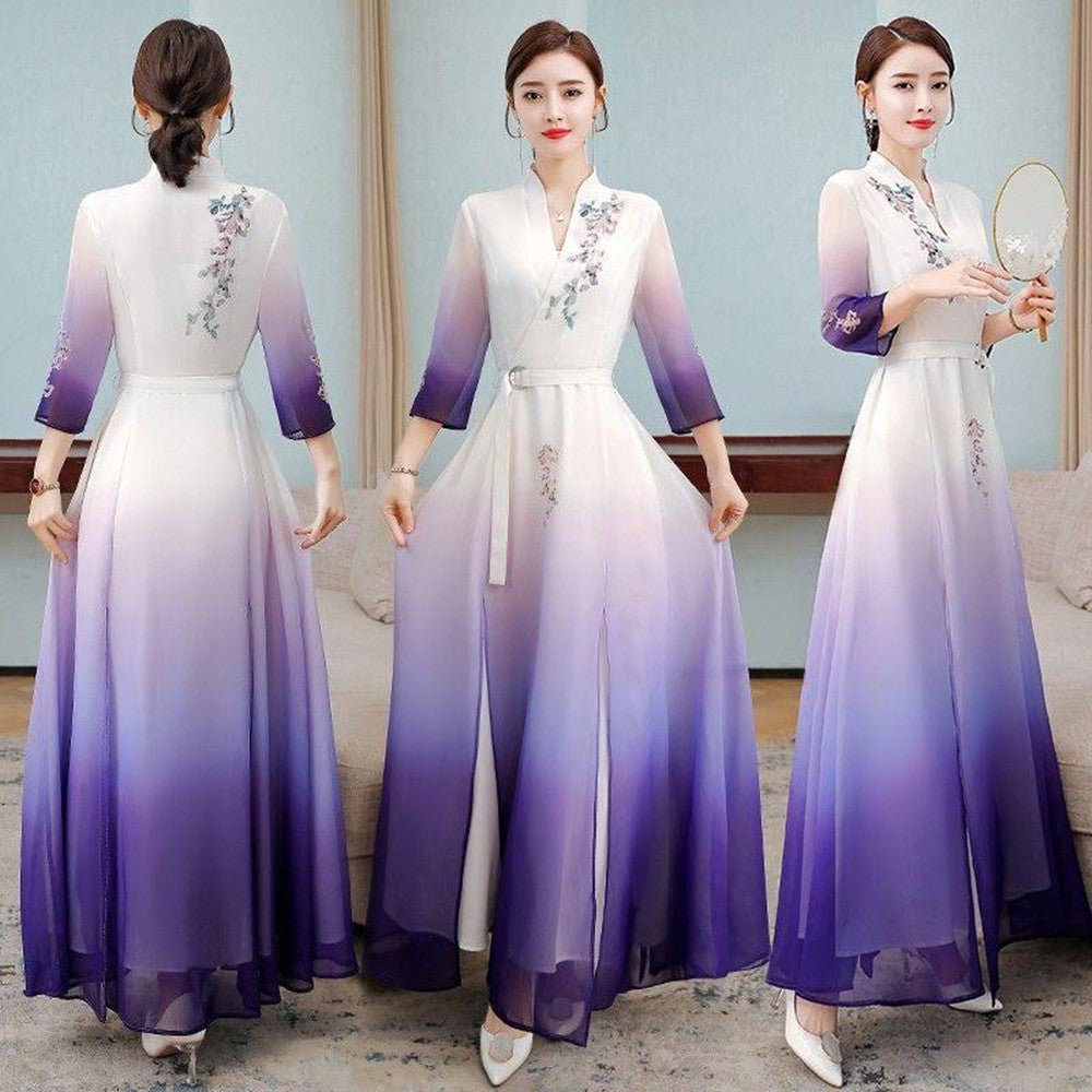 Ethnic Retro Daily Cheongsam Skirt Women - RICALOUX