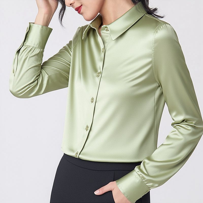 Professional-style Color-blocked Commuter Shirt Slim-fit Square-neck Top – Premium 0 | RICALOUX