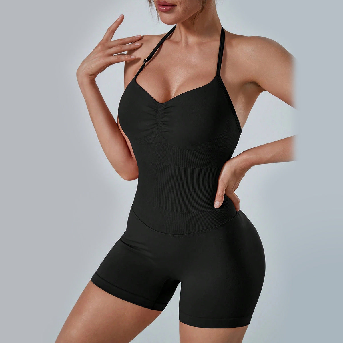 Seamless One-Piece Yoga Jumpsuit, Sexy Peach Butt Yoga Bodysuit, Quick-Dry Fitness Sports Backless Yoga Outfit by Ricaloux