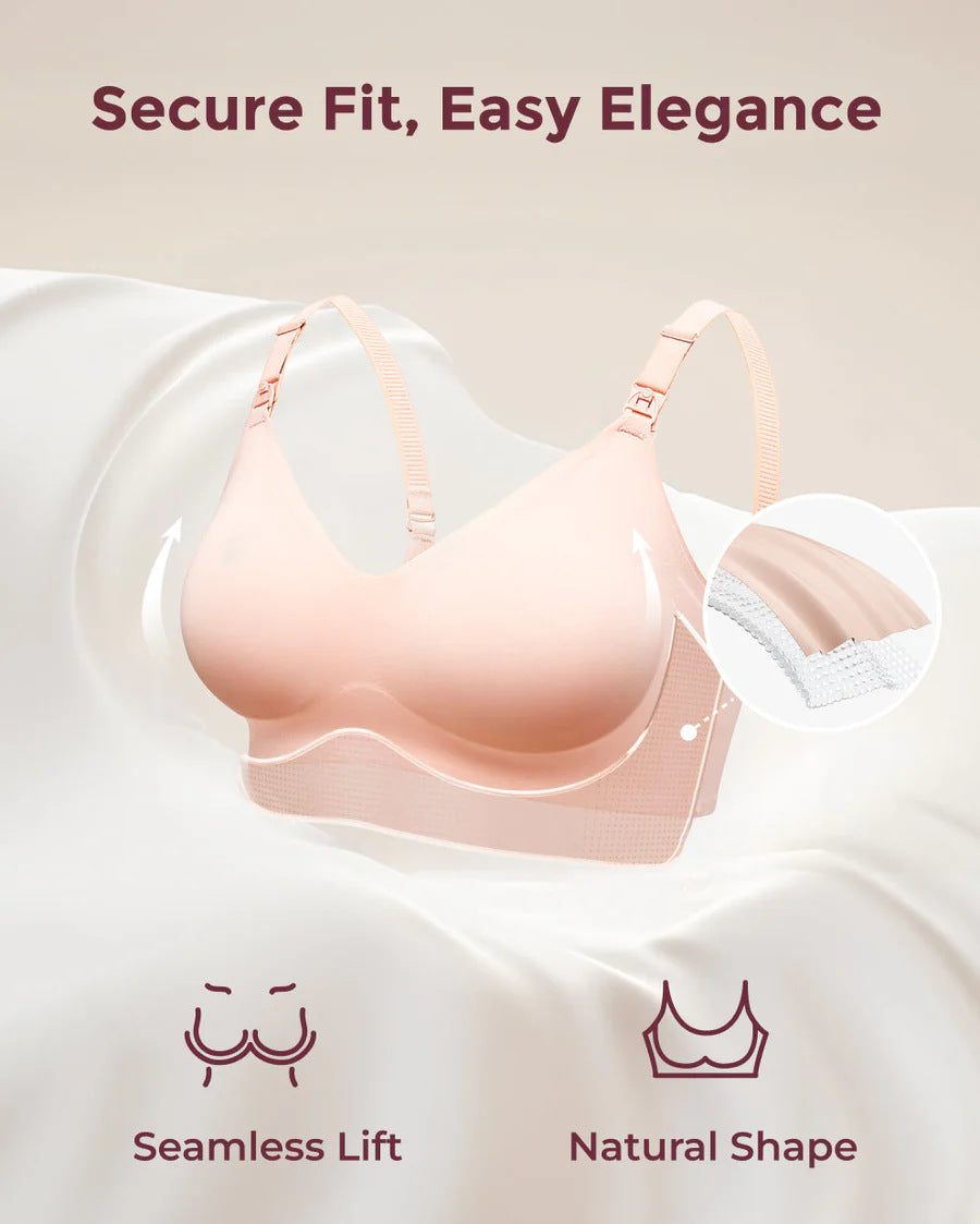 Womens Solid-color Minimalist Seamless Ultra-comfortable Maternity Bra by Ricaloux