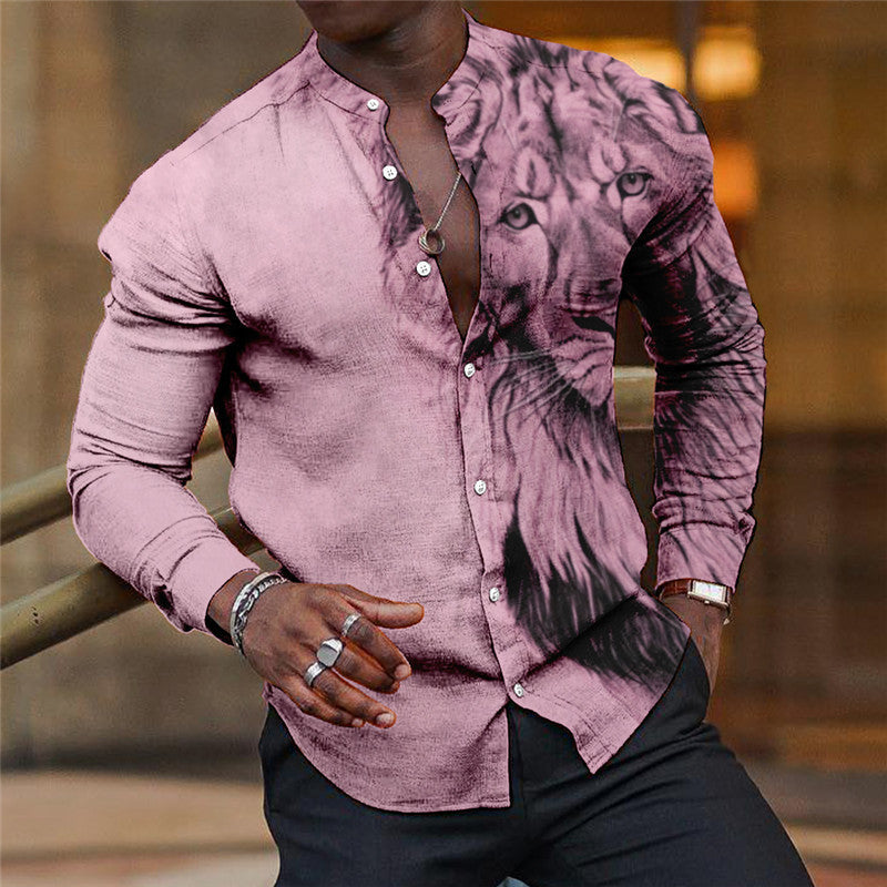 Mens Breathable Long-sleeve Printed Shirt – Premium 0 | RICALOUX