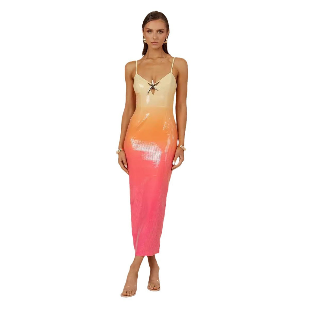 Womens Casual Strap Sequin-print Dress by Ricaloux