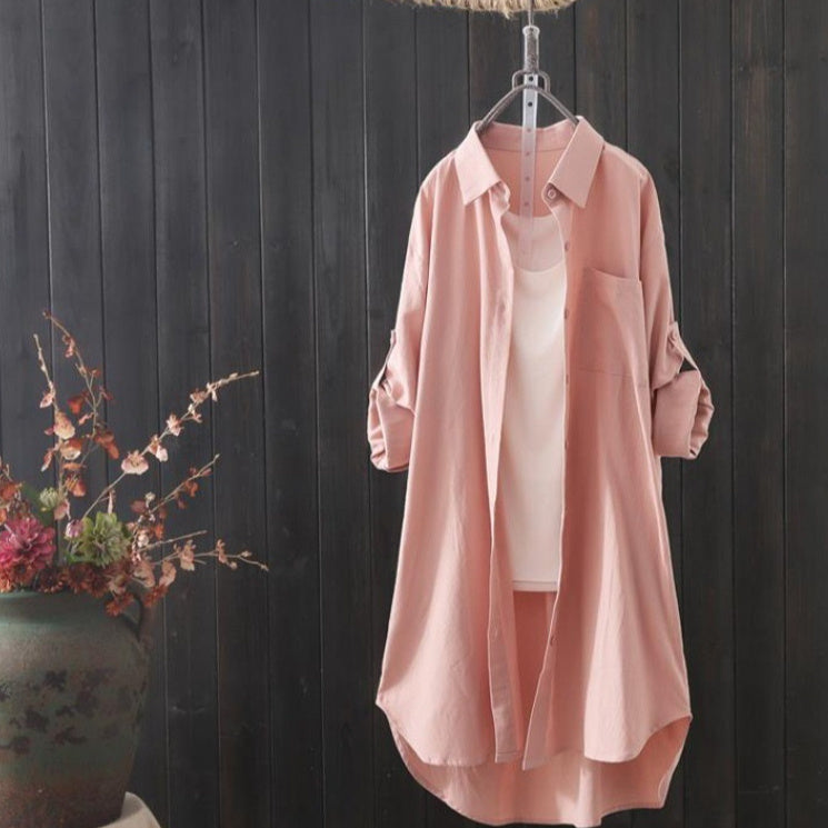 Loose-fit, Long-length, Long-sleeve Womens Blouse In European And American Style – Premium 0 | RICALOUX