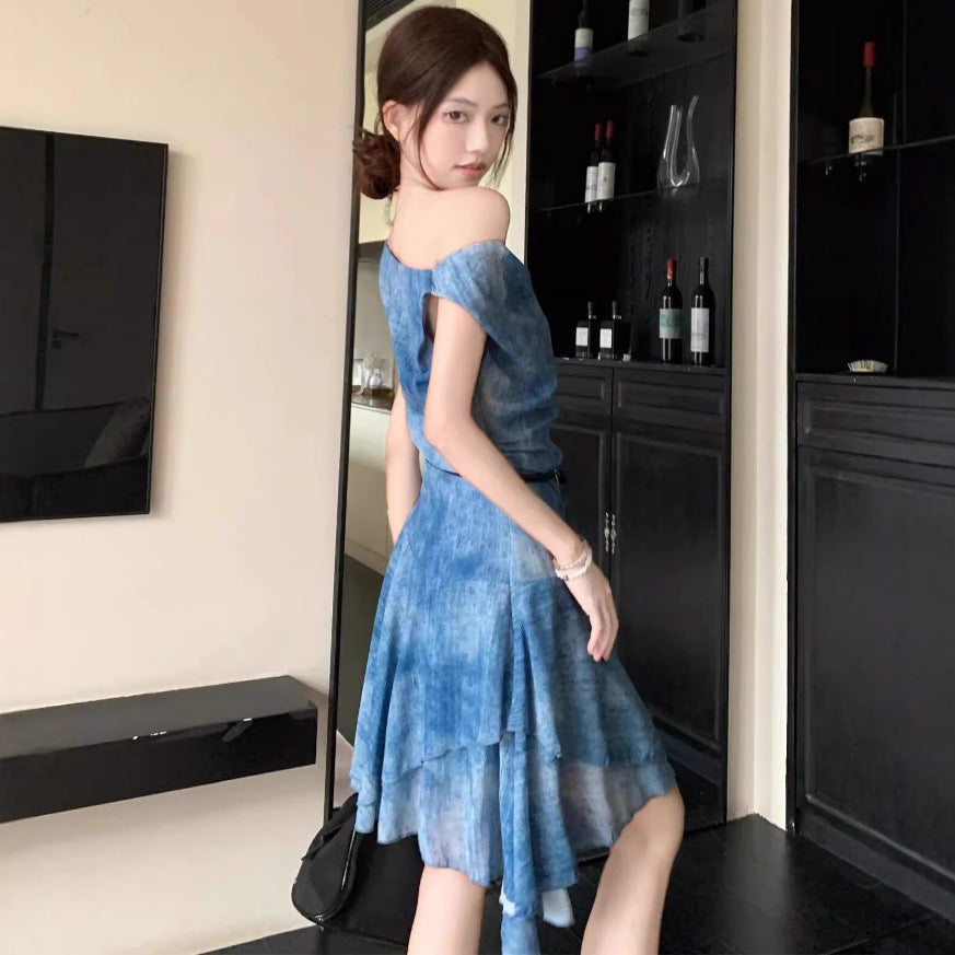Summer New Light-sophisticated Style Blue Dress by Ricaloux
