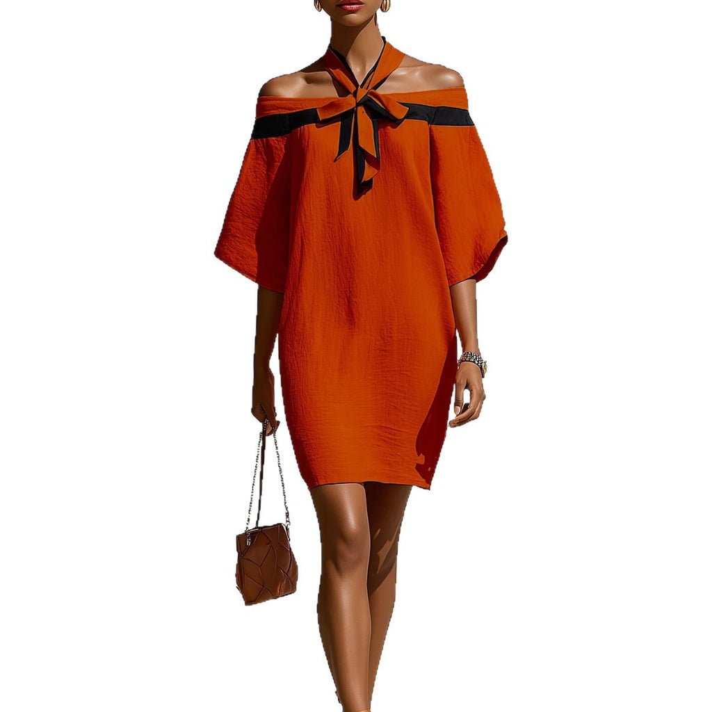 Off-shoulder Bow-neck Dress For Women – Premium 0 | RICALOUX