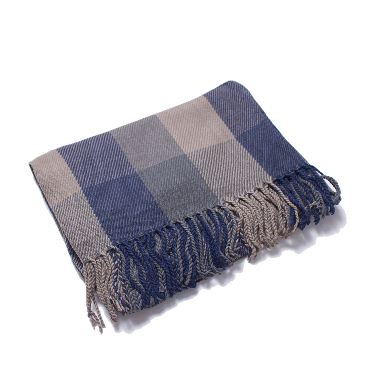 British-style Mens And Womens Couple Tassel Scarf With Large Plaid Pattern – Premium 0 | RICALOUX