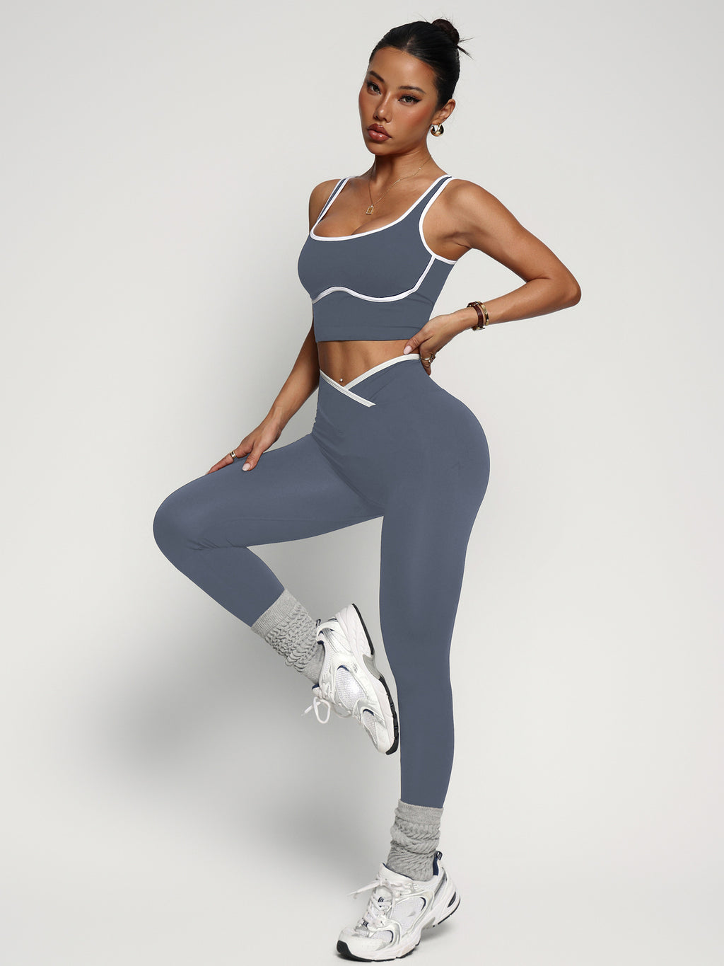 Women's Workout Outfit Set Including Sports Bra Tank Top & High Waist Butt Lifting Yoga Pants – Premium 4 | RICALOUX