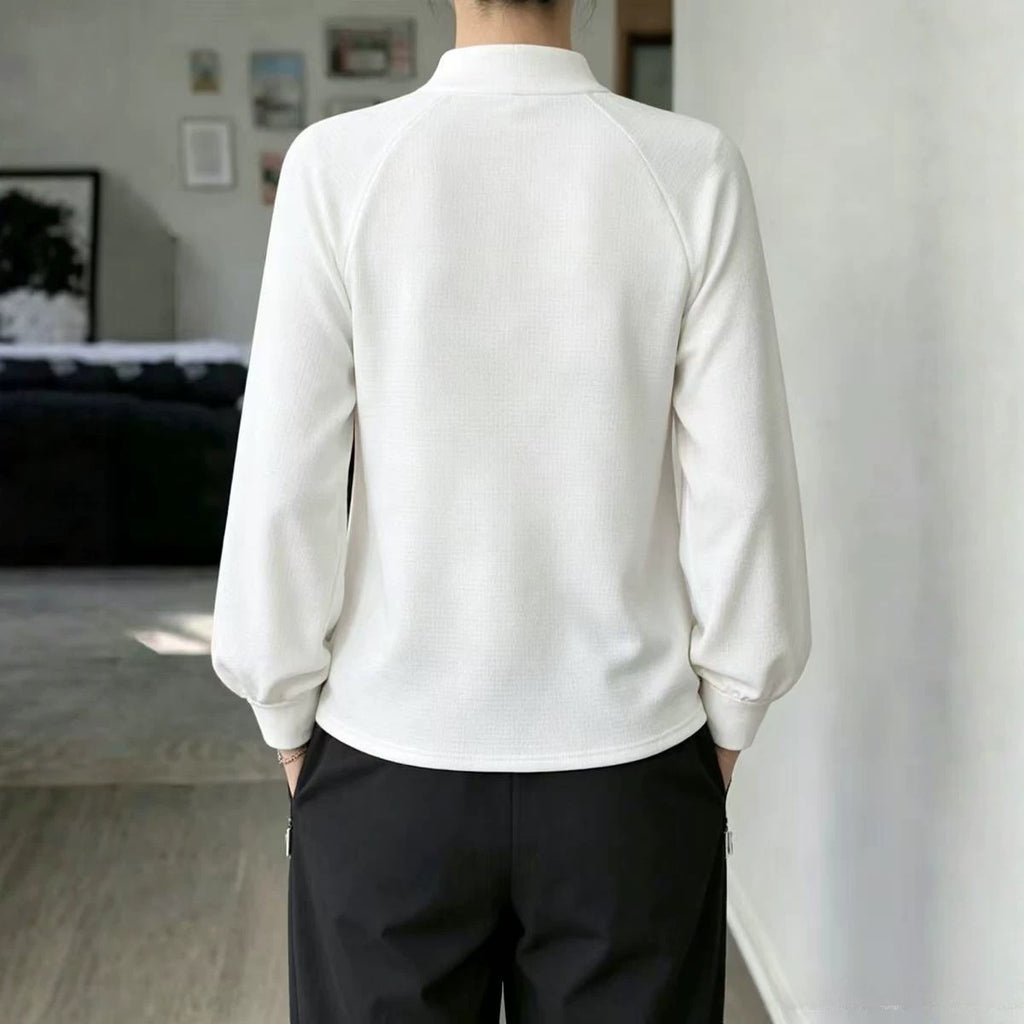 Springautumn Knitted Long-sleeve Casual Raglan-sleeve Turtleneck Lace-trimmed Sweater Bottoming Shirt – Premium 0 | RICALOUX