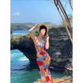 New Dopamine Inspired Stunningly Printed Resort Style Dress For Women – Premium 0 | RICALOUX