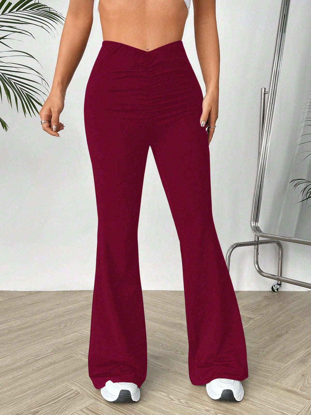 Womens V-waist Stretchy Bootcut Trousers by Ricaloux