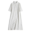 Womens Solid-Color Minimalist Square-Neck Loose-Fit Shirt Dress by Ricaloux