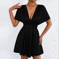 New Womens Summer V-neck Elegant Low-cut Fashionable Waist-cinching Dress by Ricaloux