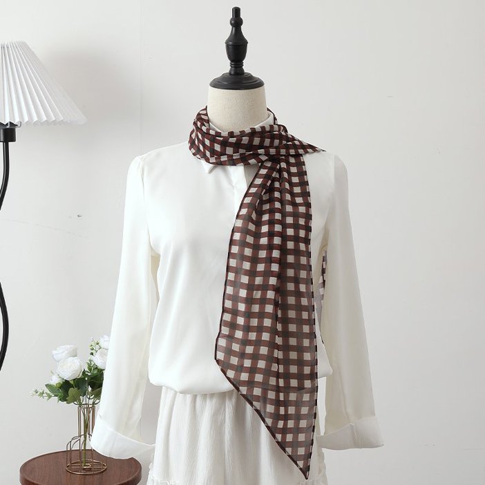Vintage High-end Long Ribbon Silk Scarf Waist Accessory Fashionable Stripes – Premium 0 | RICALOUX