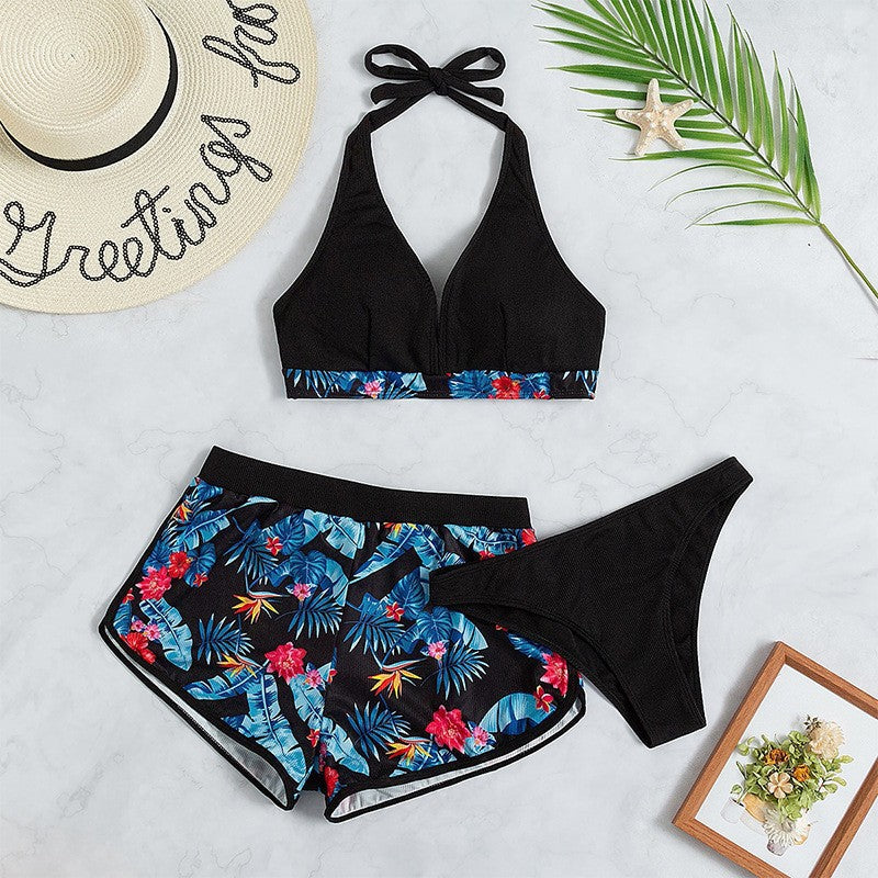 Three-piece Sexy Halter-style Two-piece Swimsuit by Ricaloux