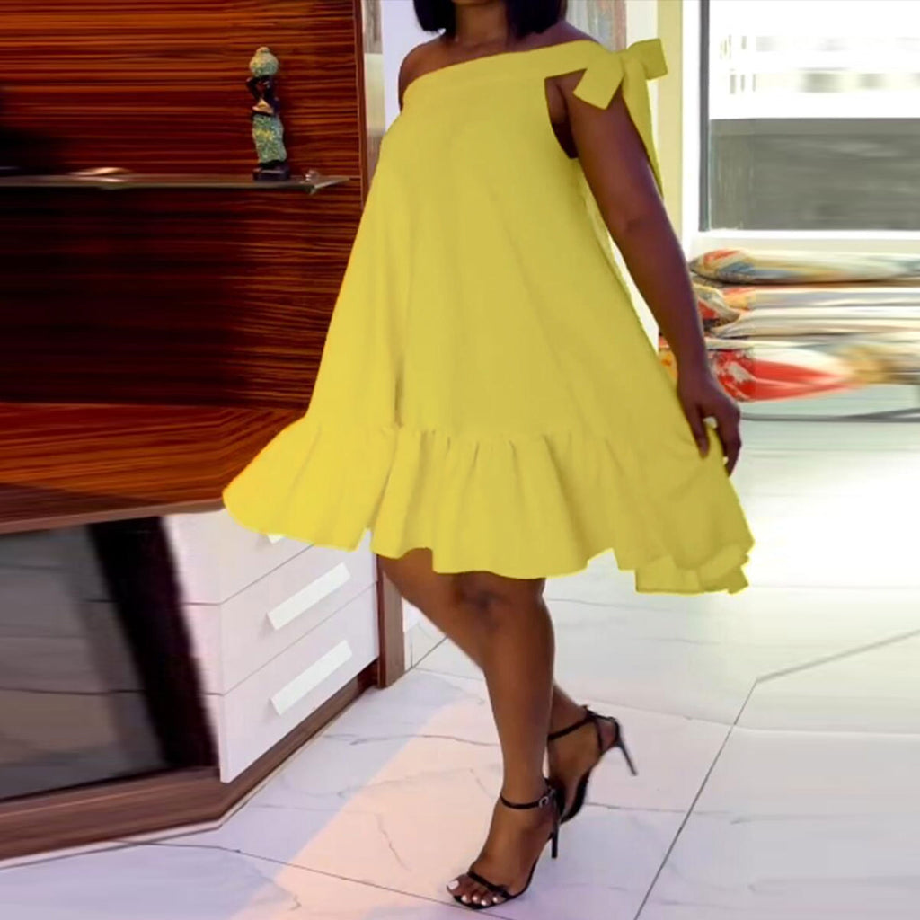 Solid-color Oversized Loose-fitting Dress by Ricaloux
