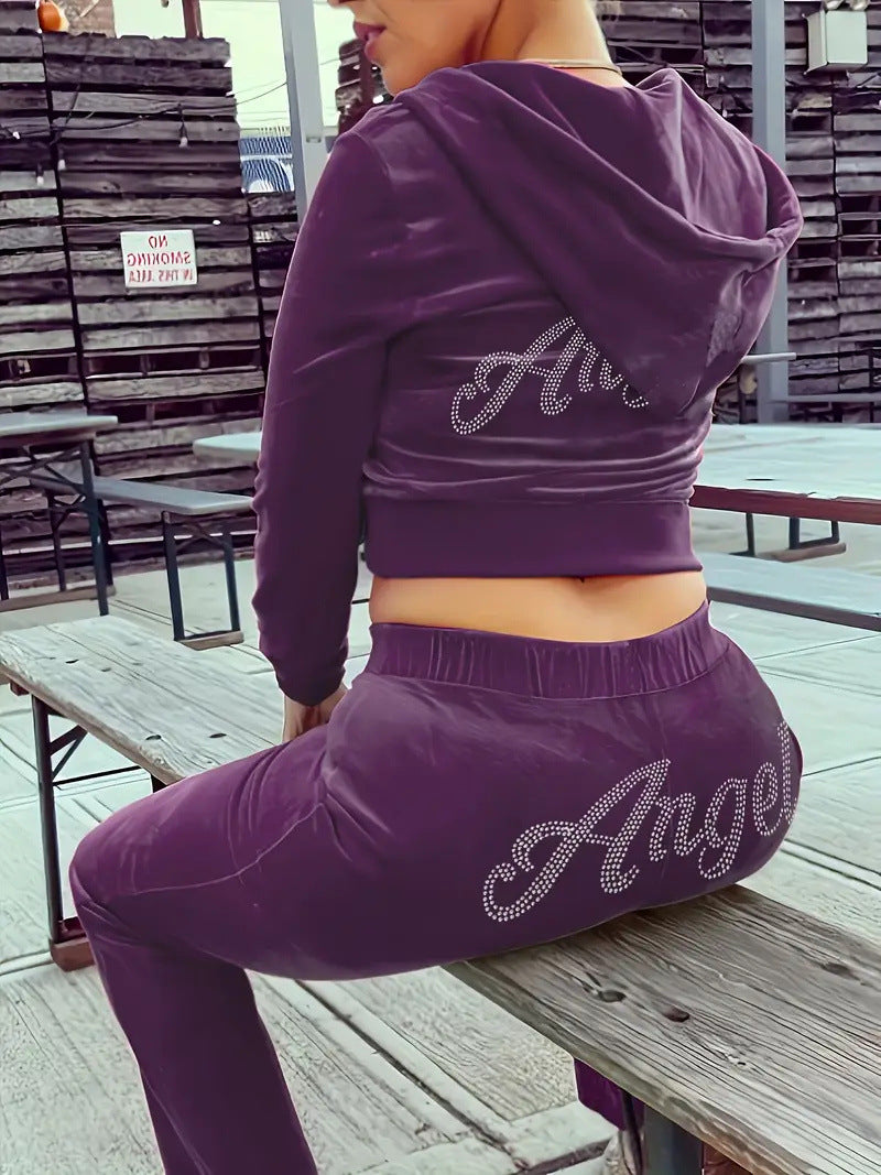 Womens Two-piece Sweatshirt Set In Stock Sexy Long-sleeve Outfit by Ricaloux