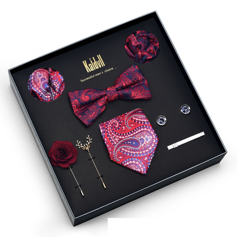 Eight Piece Tie Square Bow Tie Brooch by Ricaloux