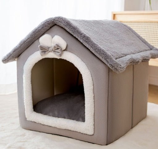 Foldable Dog House Pet Cat Bed Winter Dog Villa Sleep Kennel Removable Nest Warm Enclosed Cave Sofa Pets Supplies - RICALOUX