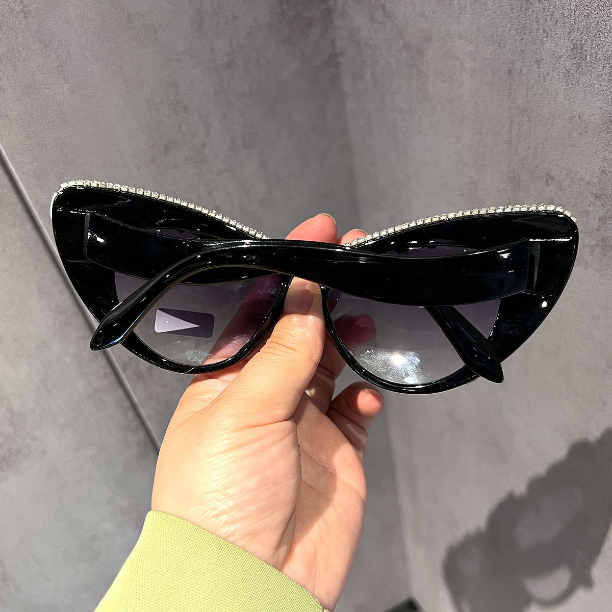 Glass-encrusted Large Cat-eye Retro Sunglasses For Women by Ricaloux