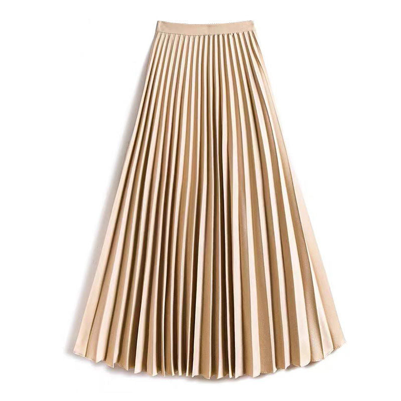 Satin Elegant Accordion High-waisted Pleated Skirt – Premium 0 | RICALOUX