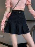 Retro High Waist Denim Skirt For Women by Ricaloux