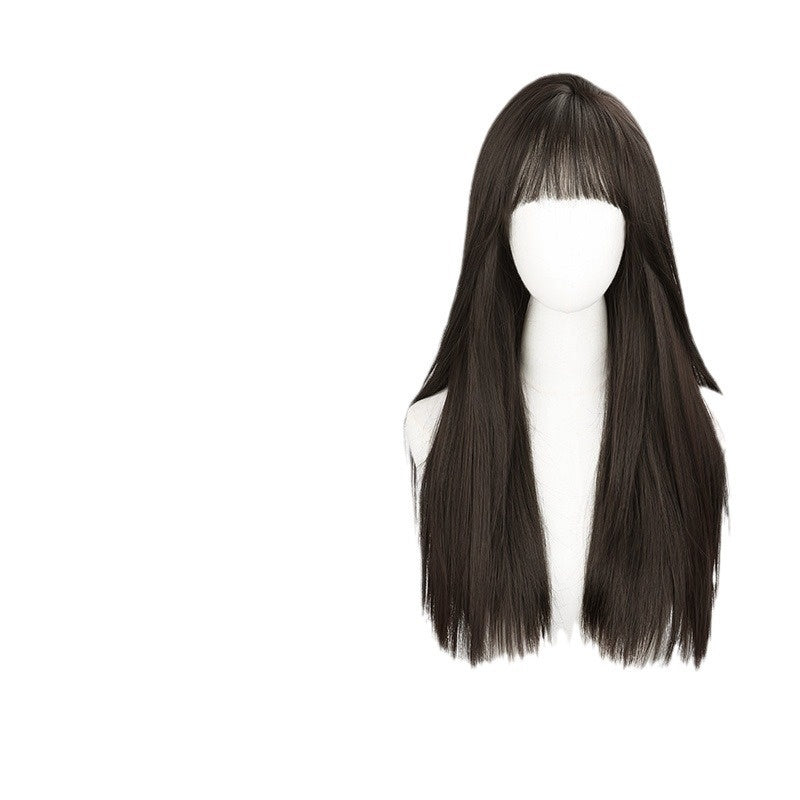 Jaulin Wig Women's Long Hair Forehead Lace Full-head Wig Mid-length Long Straight Hair Full Top Wig – Premium 0 | RICALOUX