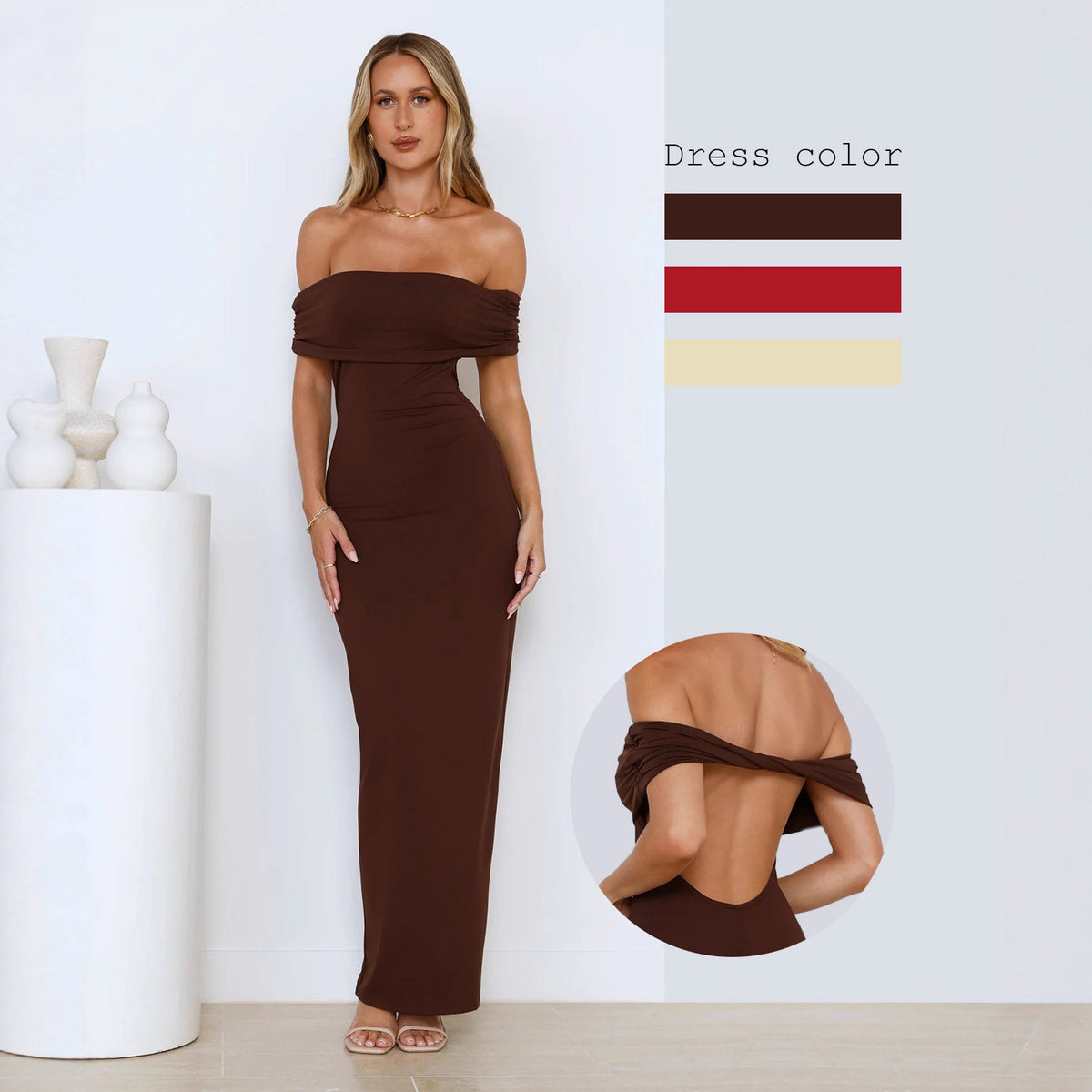 Off-the-shoulder Strapless Backless Sexy Sheath Dress by Ricaloux
