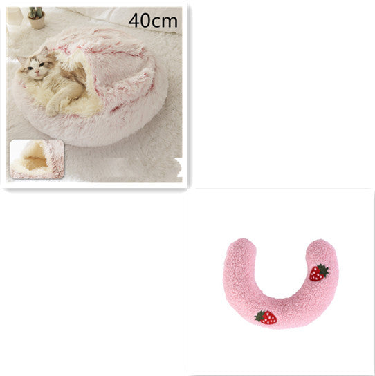 2 In 1 Dog And Cat Bed Pet Winter Bed Round Plush Warm Bed House Soft Long Plush Pets Bed Pet Products by Ricaloux