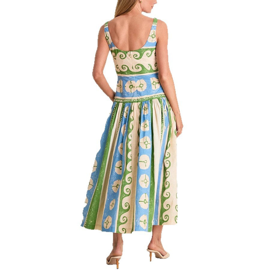 Summer New Linen Position-print Dress For Women – Premium 0 | RICALOUX