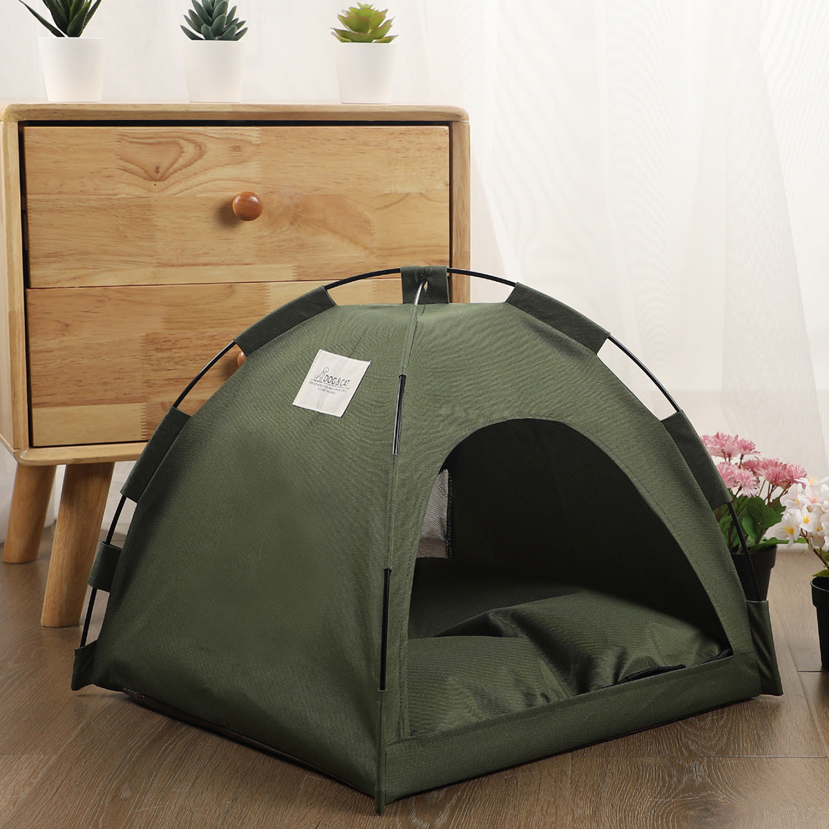Cat Tent Cooling Mat Dog House Pet Sofa Camping Dog Bed With Cushion For Dog Kennel Indoor Cat Nest Cat Bed Pets Products by Ricaloux