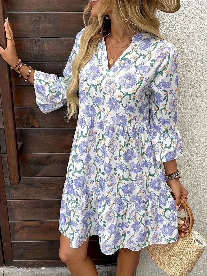 Elegant Womens Dress With Three-quarter Sleeves by Ricaloux