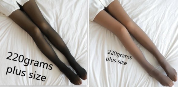 Fake Translucent Plus Size Leggings Fleece Lined Tights Fall And Winter Warm Fleece Pantyhose Women Fleece Lined Pantyhose Thermal Winter Tights - RICALOUX