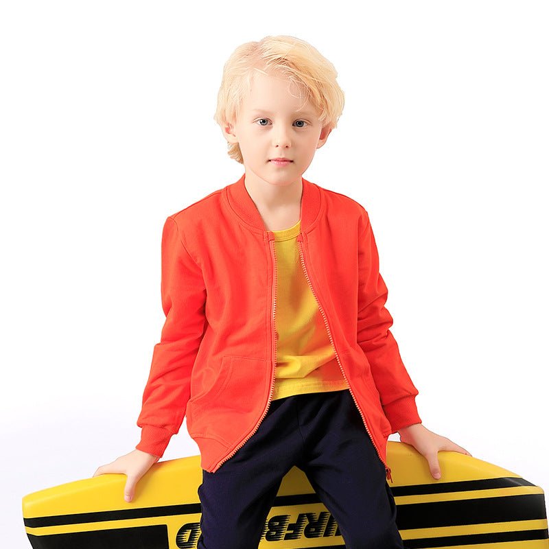 Children's Autumn Clothing Boys And Girls Zipper Sweater Coat Casual Sports Top - RICALOUX