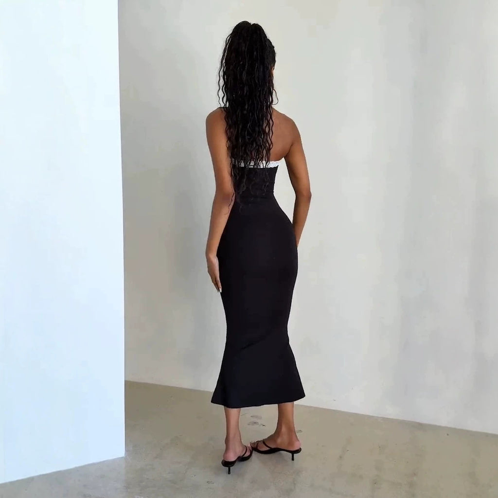 Sexy Lace-Trimmed Patchwork Tube Dress – Premium 0 | RICALOUX
