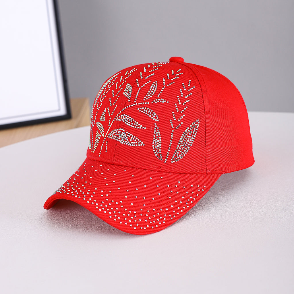 Men's And Women's Adjustable Leaf-shaped Beaded Pattern Twill Fabric Brimmed Baseball Cap. Suitable For Daily Commuting, Spring And Summer Outdoor Outings, And Casual Outings. by Ricaloux
