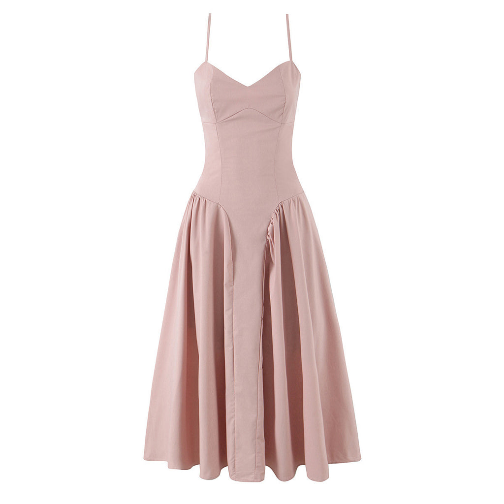 Body Hugging Pleated Strap Dress by Ricaloux