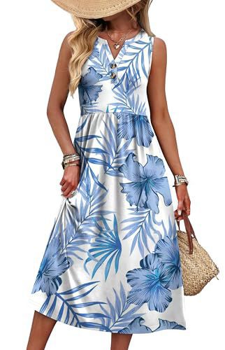 Printed A-line Casual Beach Holiday Dress by Ricaloux