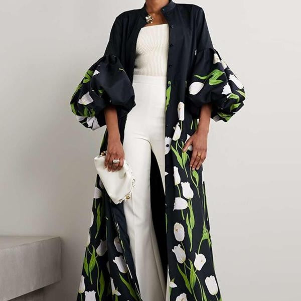 Printed Minimalist Midi Dress European And American Style by Ricaloux