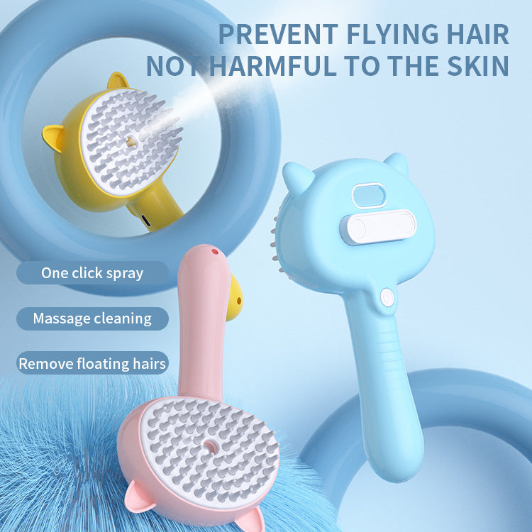 Hair Cleaning Brush With Mist Multifunctional Cat Grooming Brush Rechargeable Self Cleaning Slicker Brush For Pets Dogs & Catsb Pet Products by Ricaloux