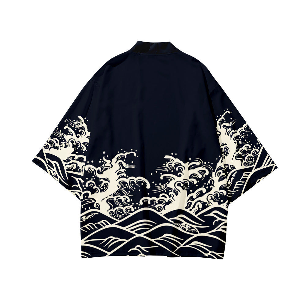 Printed Casual Kimono-style Mid-sleeve Wrap For Couple Outfits – Premium 0 | RICALOUX