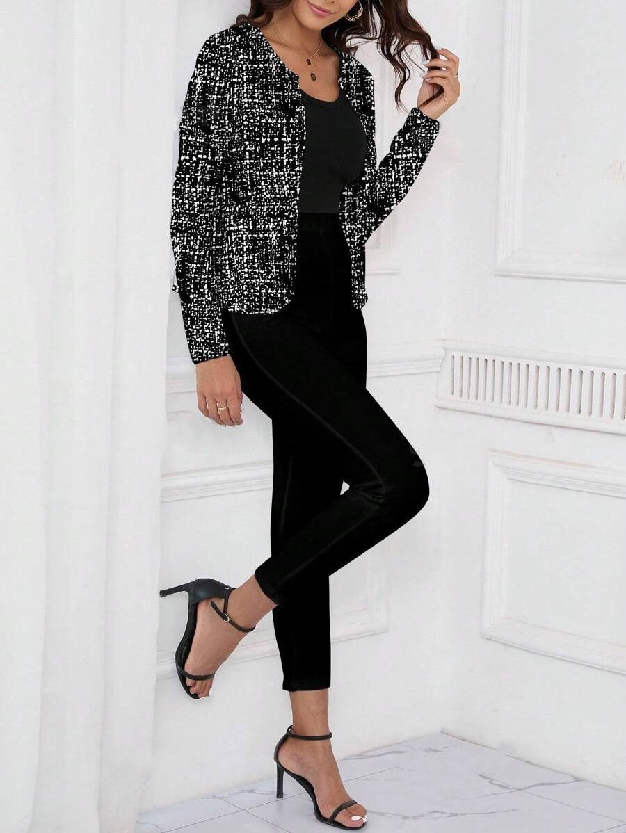 Womens Coat Cardigan And Leggings Two-piece Set by Ricaloux