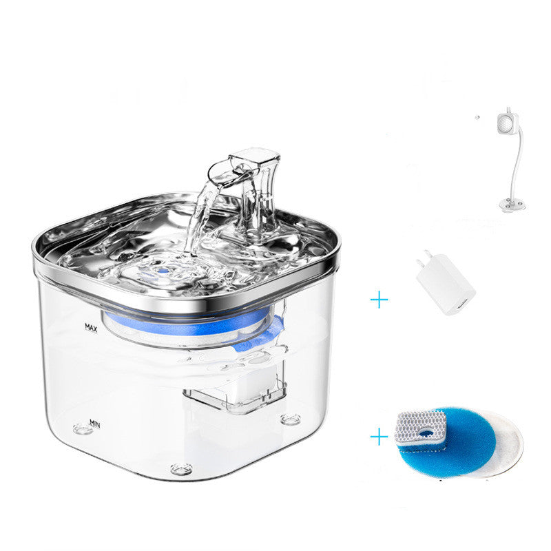 Pet Cat Dog Stainless Steel Automatic Circulation Water Dispenser Intelligent Fountain Pets Accessories by Ricaloux