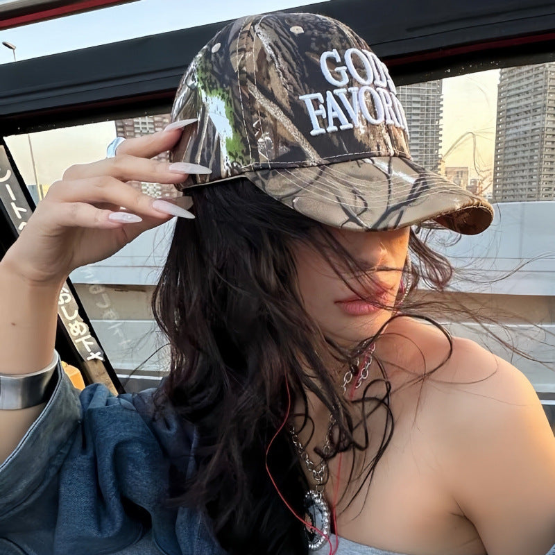 Niche Retro Camouflage Baseball Cap Super Cool And Three-dimensional by Ricaloux