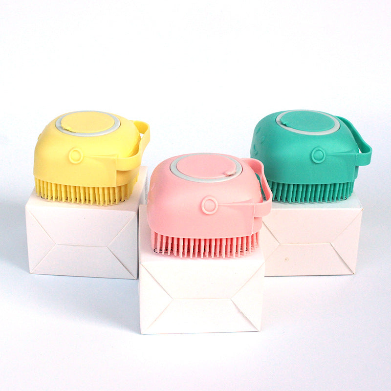Silicone Dog Bath Massage Gloves Brush Pet Cat Bathroom Cleaning Tool Comb Brush For Dog Can Pour Shampoo Dog Grooming Supplies by Ricaloux