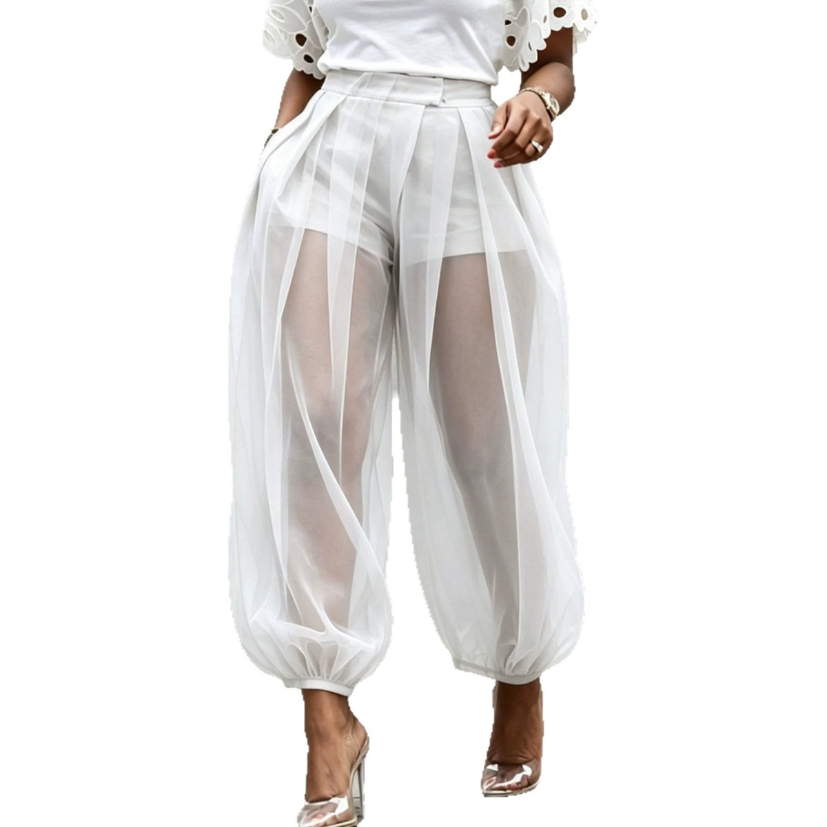 Summer New Semi Transparent Mesh Solid Color Bloomers – Premium 0 | RICALOUX