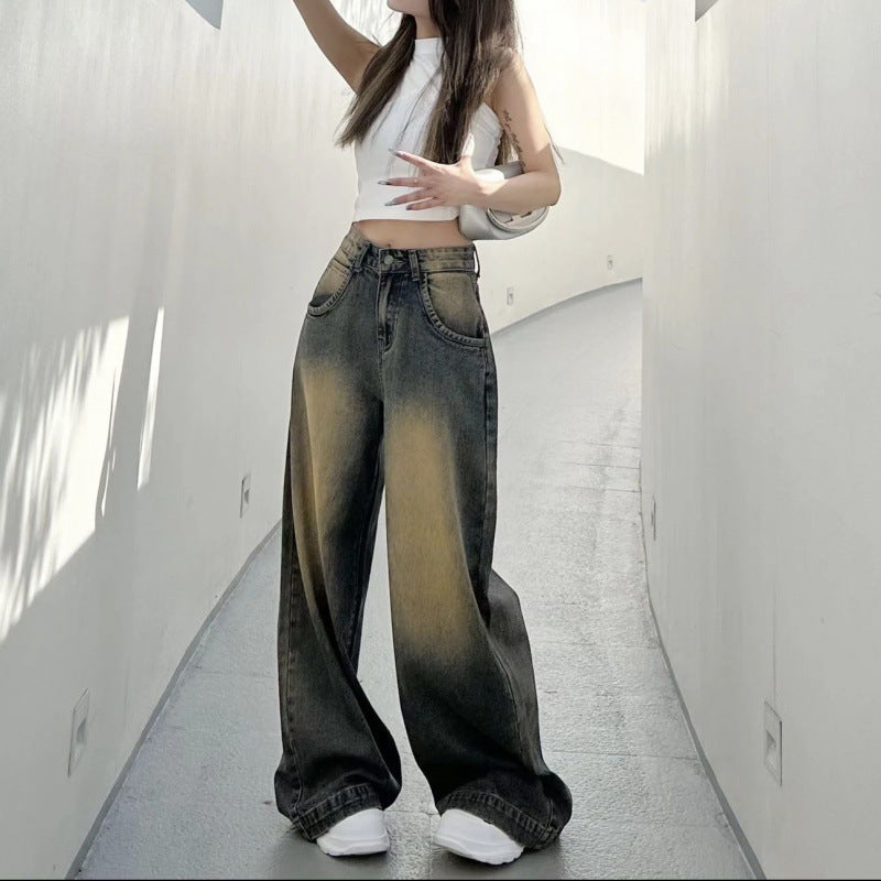 Retro-distressed High-waisted Loose-fit Jeans For Women by Ricaloux